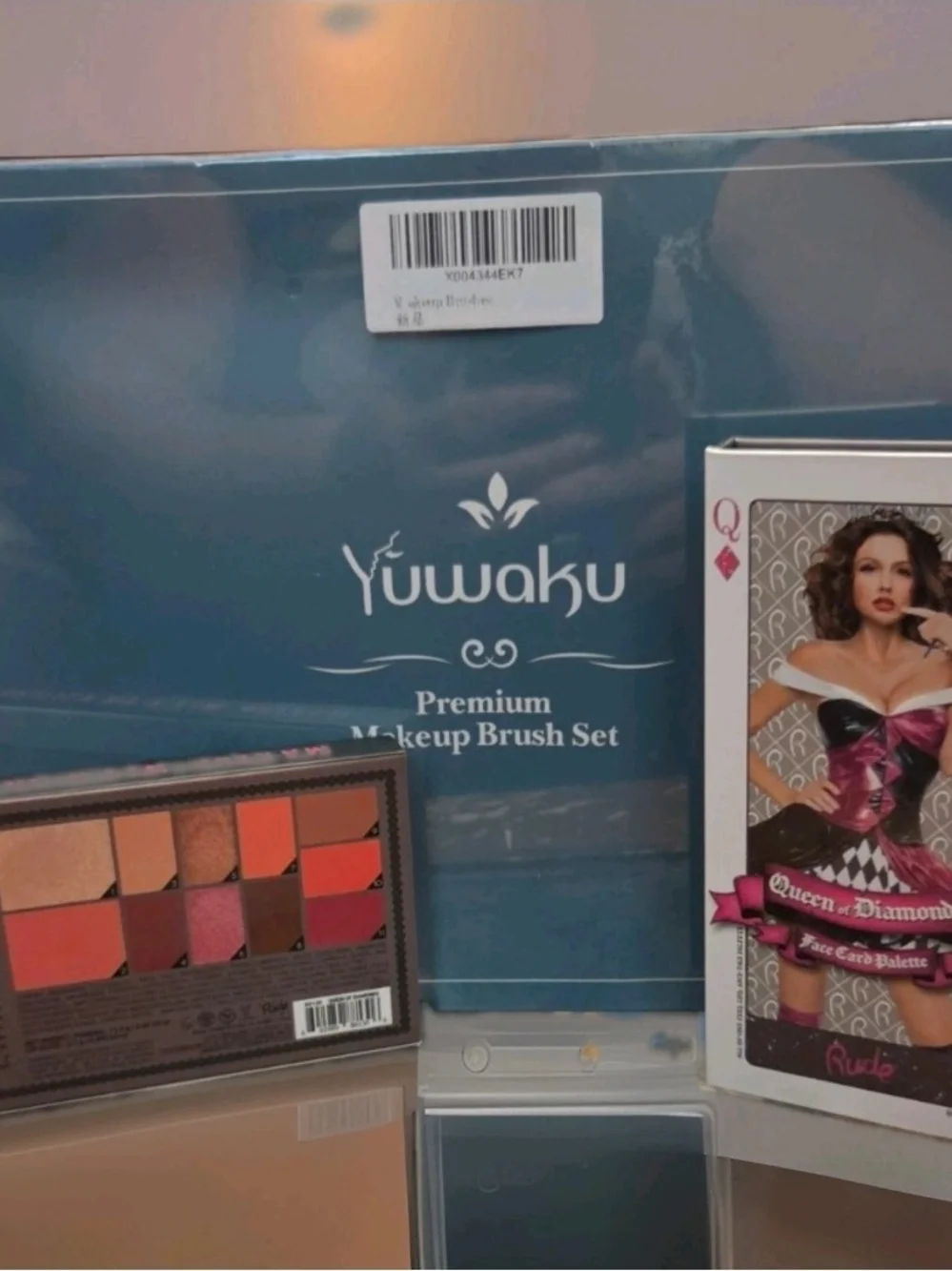 Yuwaku Premium Makeup Brush Set & Rude Cosmetics QUEEN OF DIAMONDS-Face Card
